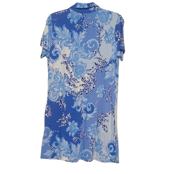 Gottox - NWOT Multi Colored Shift Dress, Zipperd Neck, Short Sleeve, Collared - Picture 3 of 11